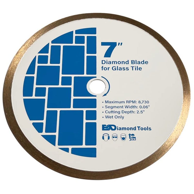 EDiamondTools 7" Diamond Saw Blades for Glass Mosaic, 5/8" Arbor - Image 3